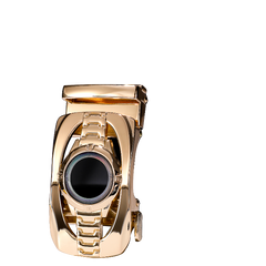 Men's Leather Ratchet Belt 1 3/8" Adjustable For Dress Casual With Gold Circle Metal Buckle