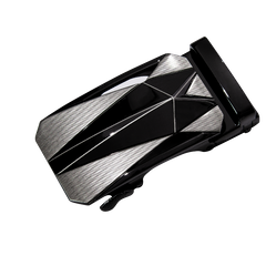 Ratchet Leather Dress Belt For Men Adjustable Belt Fit Jeans With Geometric Metal Buckle