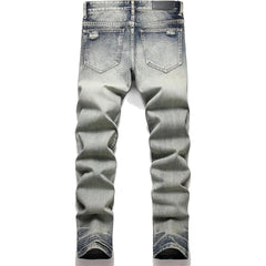 Men's Ripped Personality Fit Light blue Jeans
