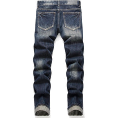 Men's Ripped Regular Fit Dark blue Jeans