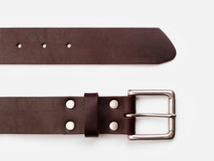 Roller Bar Belt, Dark Brown