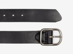 Center Bar Belt, Ebony Waxed Flesh