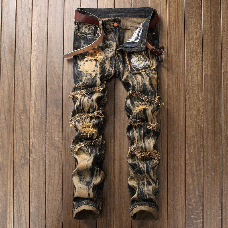 Men's ripped vintage jeans