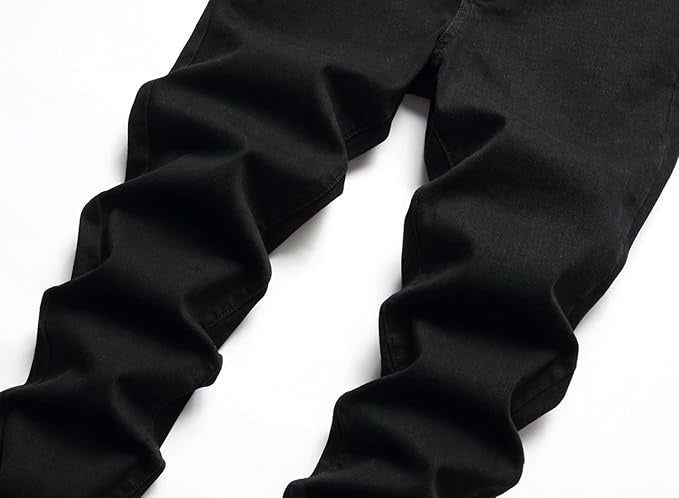 Men's Ripped Regular Fit Black Jeans