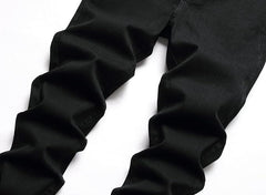 Men's Ripped Regular Fit Black Jeans