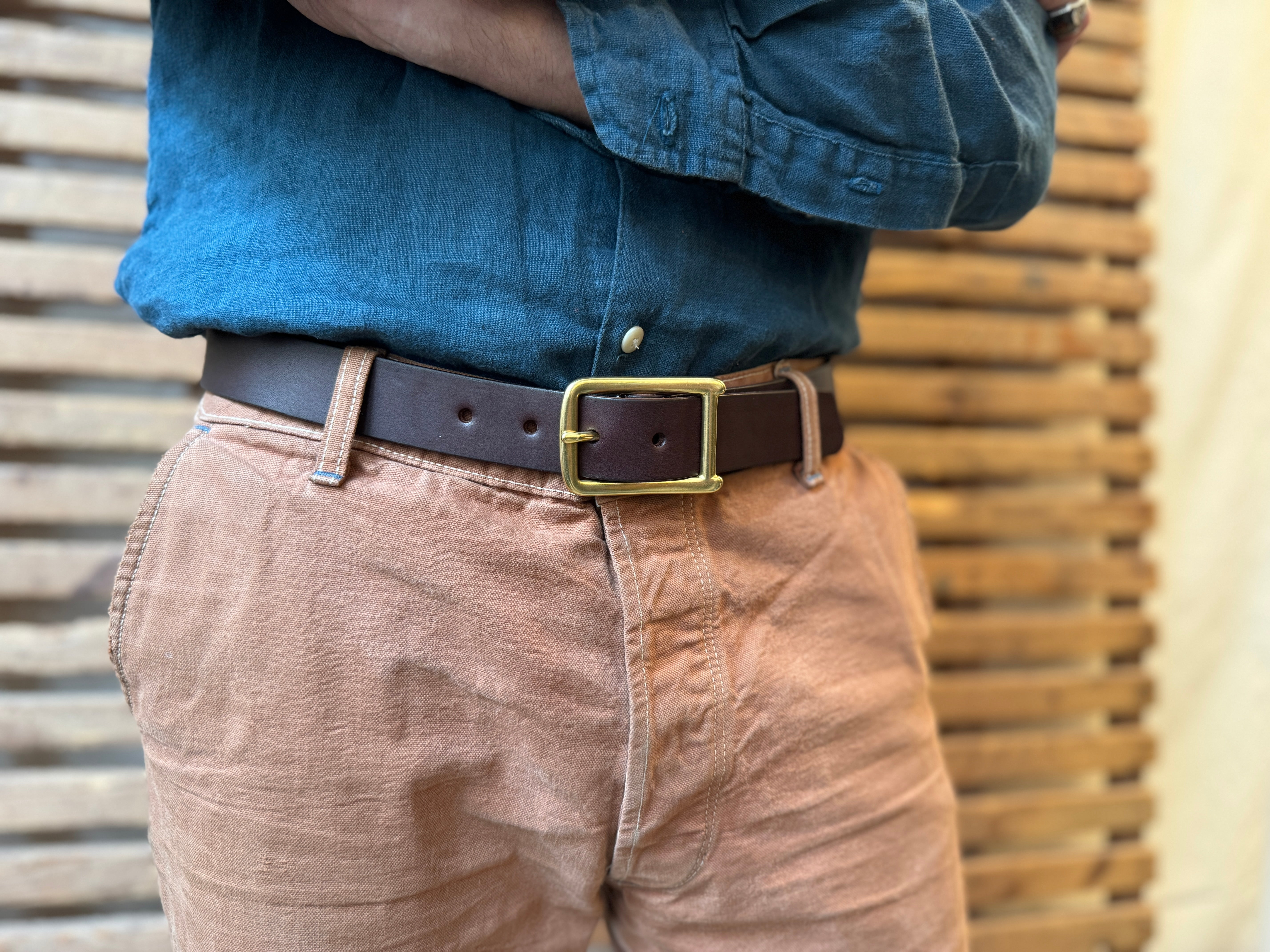 Founders Buckle Belt, Dark Brown
