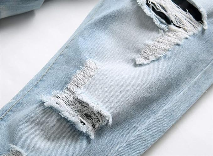 Men's straight Slimming Ripped Fit Jeans