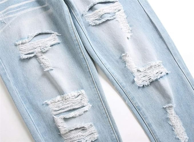 Men's straight Slimming Ripped Fit Jeans