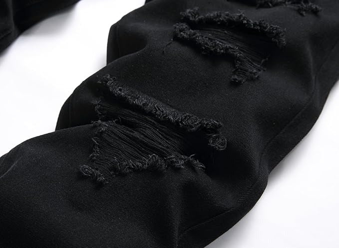 Men's Black Ripped Fit Jeans