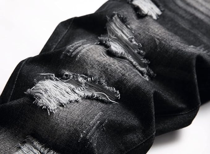 Men's Straight Ripped Fit  Dark gray Jeans
