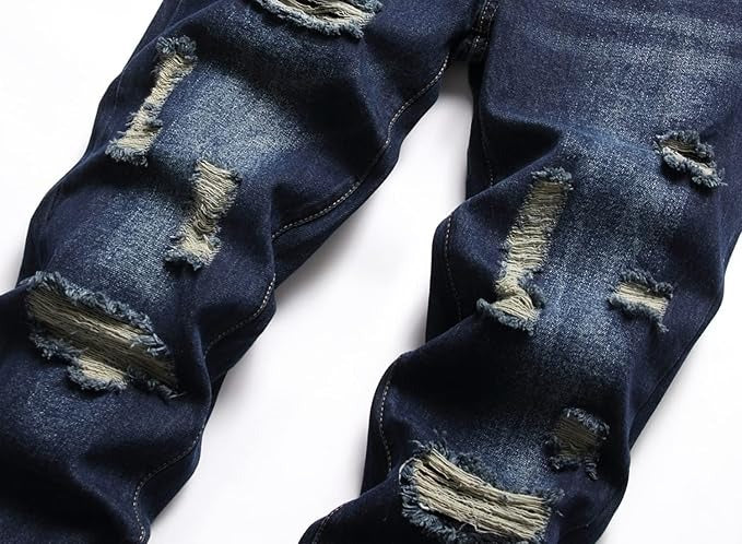 Men's Personality Creases Jeans