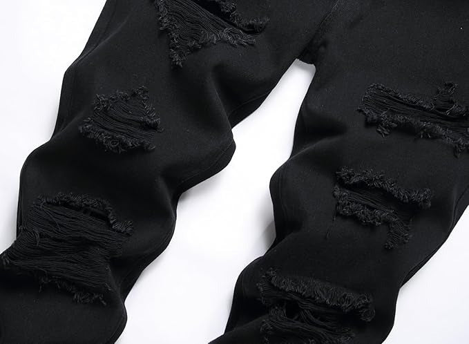 Men's Black Ripped Fit Jeans
