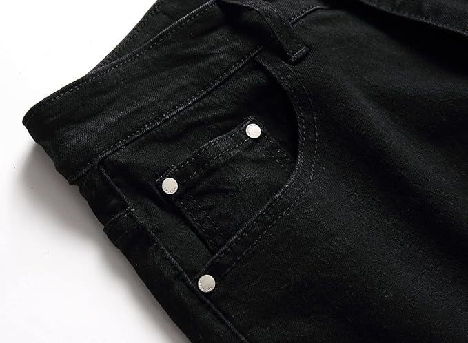 Men's Ripped Regular Fit Black Jeans
