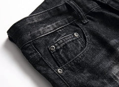 Men's Straight Ripped Fit  Dark gray Jeans