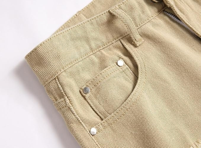Men's Personality Ripped Khaki Jeans