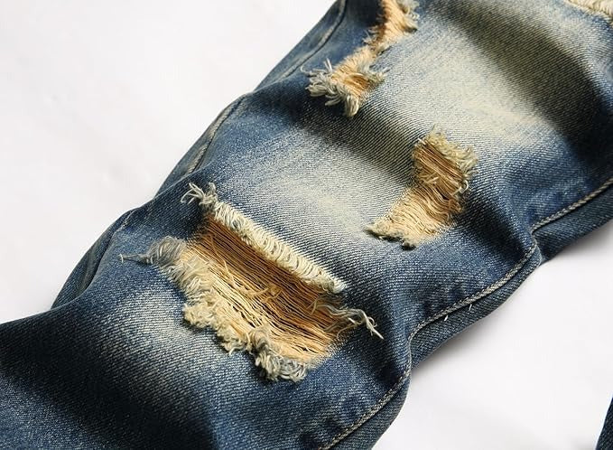 Men's Personality Ripped Dyeing Jeans