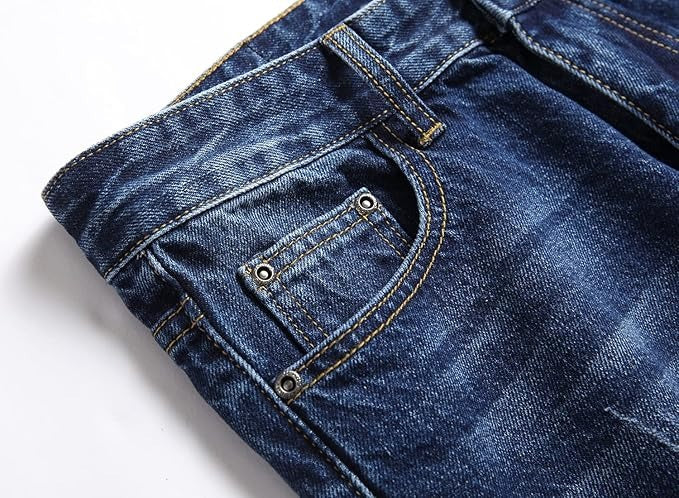 Men's Personality Creases Ripped Fit Jeans