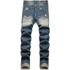 Men's Personality Ripped Dyeing Jeans