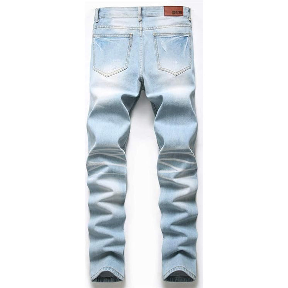 Men's straight Slimming Ripped Fit Jeans