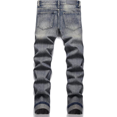 Men's Personality Retro Ripped Fit Jeans