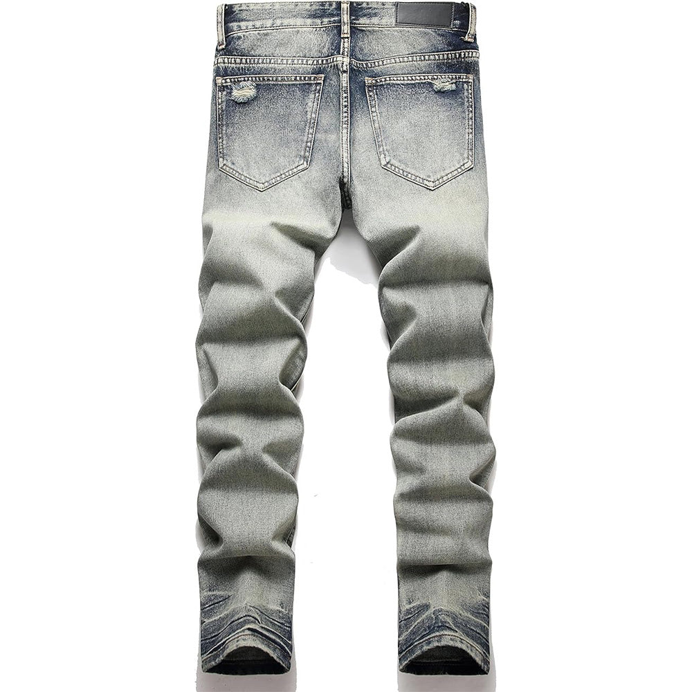Men's Ripped Personality Fit Light blue Jeans
