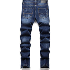 Men's Personality Creases Ripped Fit Jeans