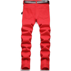 Men's Personality Printed embroidery Jeans