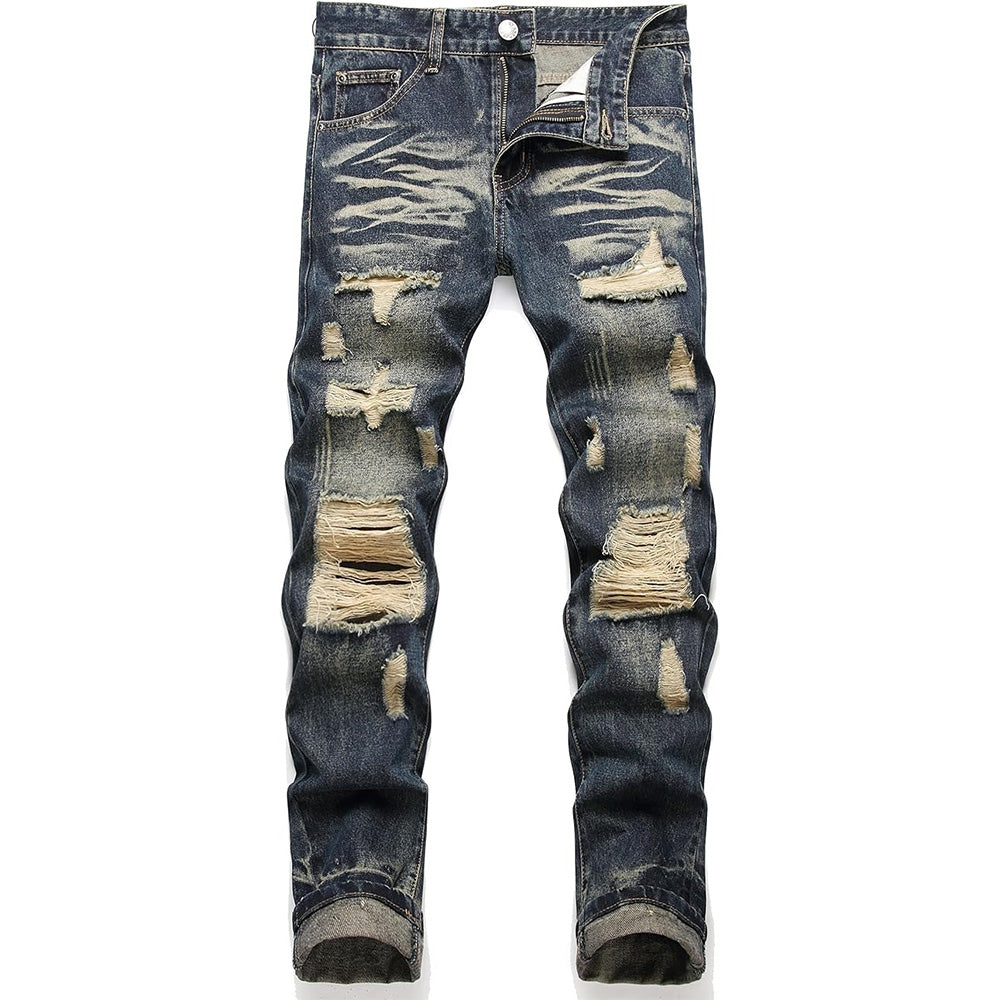 Men's Personality Retro holes Jeans
