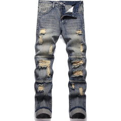 Men's Personality Retro Ripped Fit Jeans