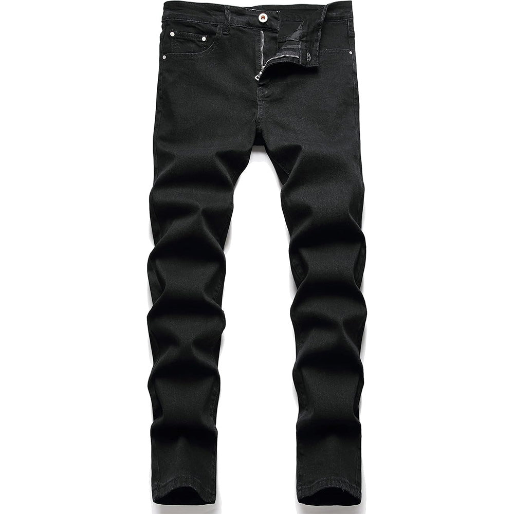 Men's Ripped Regular Fit Black Jeans