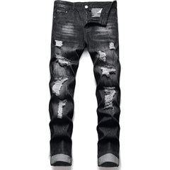 Men's Straight Ripped Fit  Dark gray Jeans