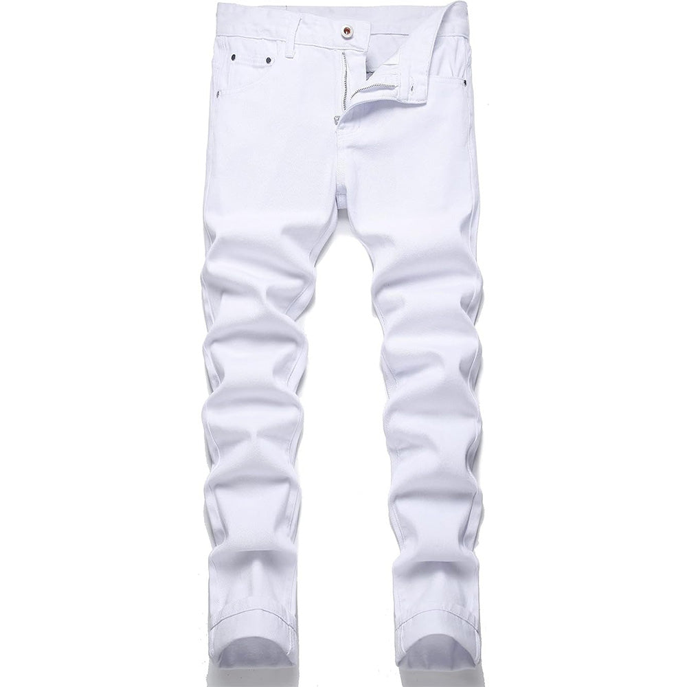 Men's Straight Fit White Jeans