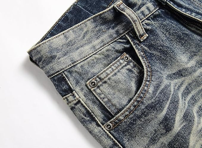 Men's Ripped Personality Fit Light blue Jeans