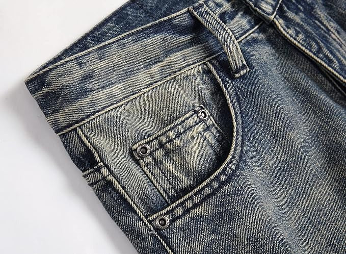 Men's Personality Retro Ripped Fit Jeans