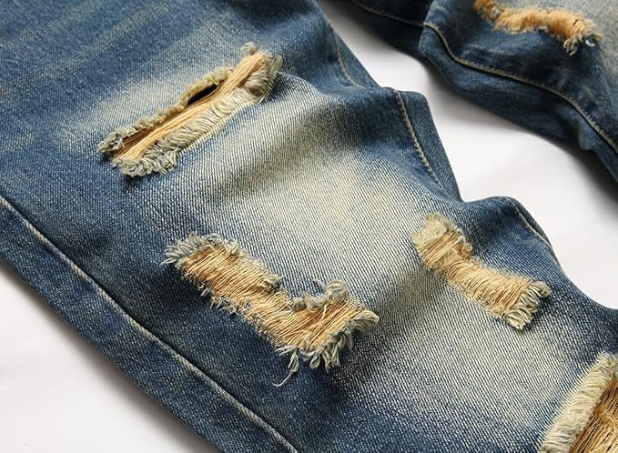 Men's Personality Ripped Dyeing Jeans