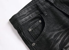 Men's Grey Slimming Ripped Fit Jeans