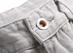 Men's Personality Ripped Fit Light Gray Jeans