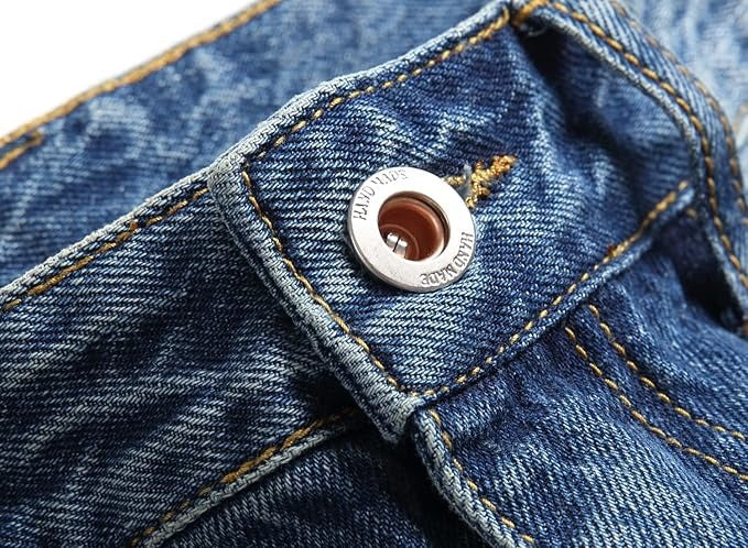 Men's Straight Creases Ripped Fit Jeans