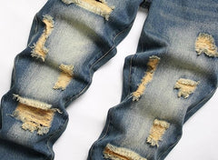 Men's Personality Ripped Dyeing Jeans