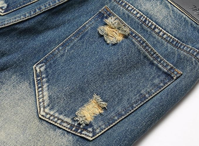 Men's Personality Ripped Dyeing Jeans