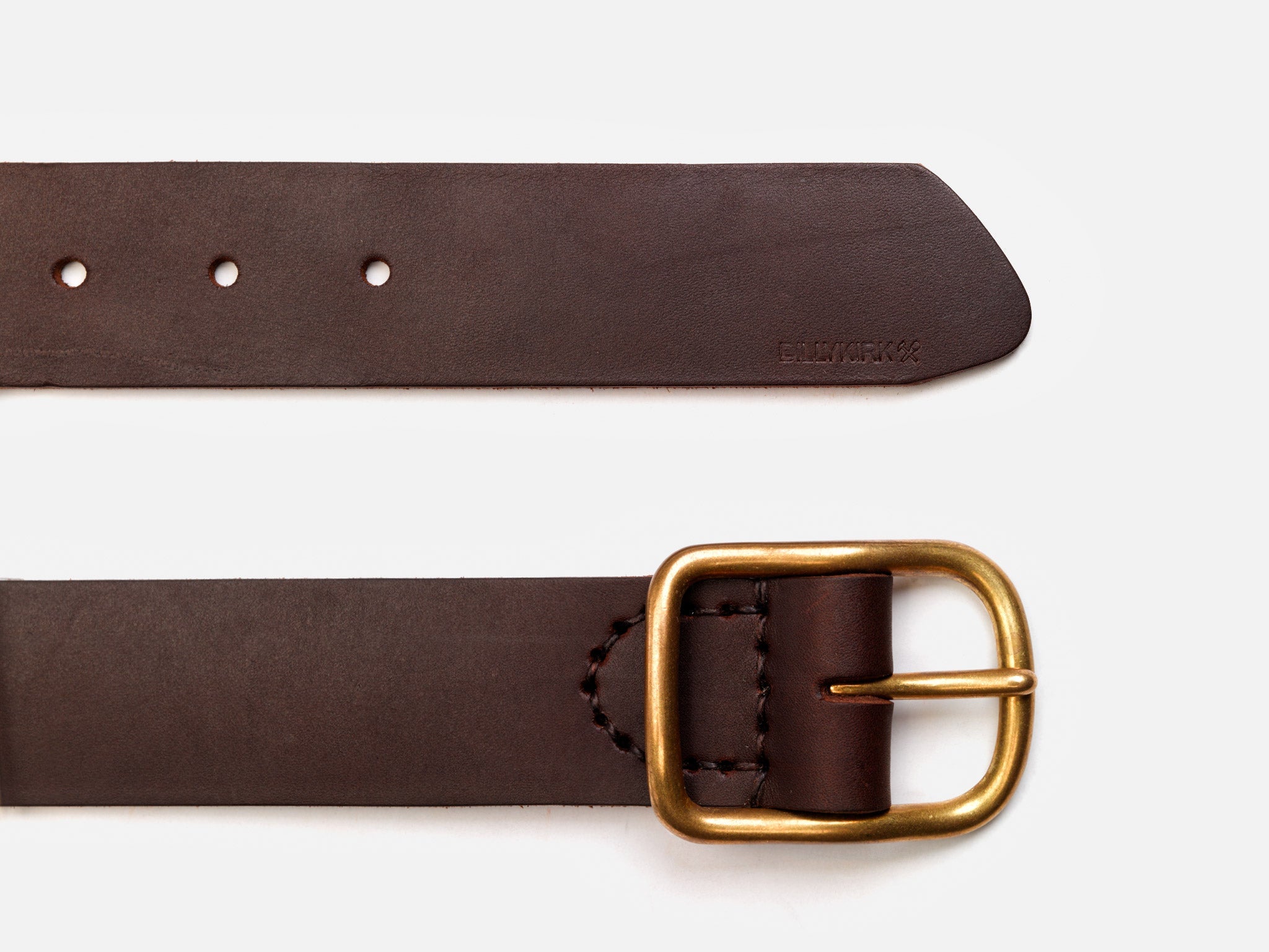Center Bar Belt, Dark Brown
