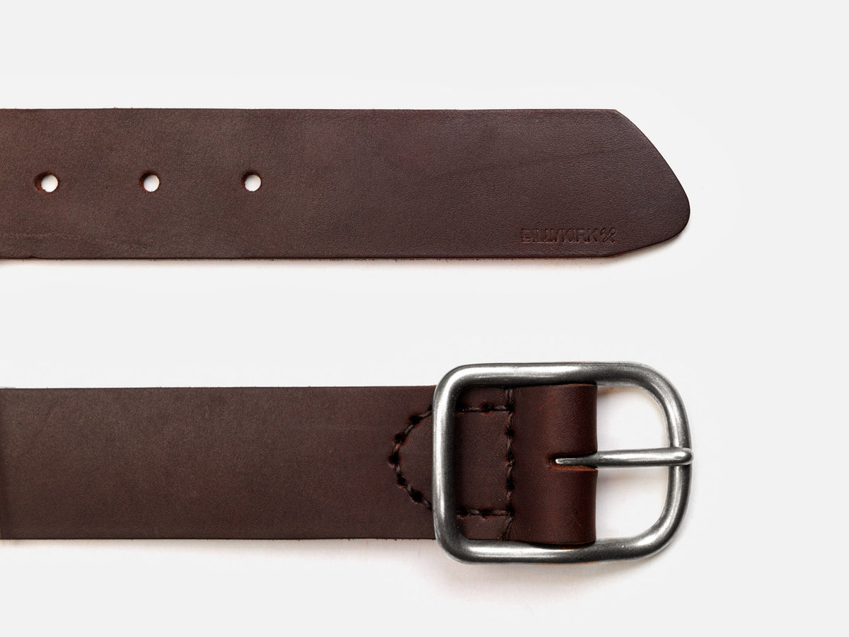 Center Bar Belt, Dark Brown